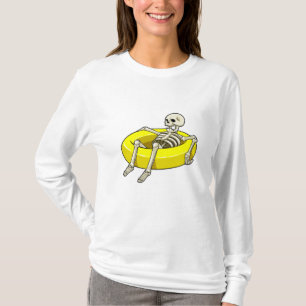 T-shirt Squelette à la natation avec anneau de natation