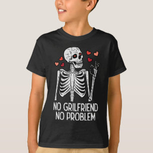 T-shirt Squelette anti Saint-Valentin sans problème de pet