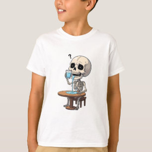 T-shirt Squelette assoiffé buvant de l'eau pour enfants
