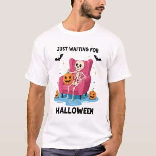 T-shirt Squelette attendant juste Halloween