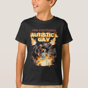 T-shirt Squelette Autiste Et Gay Maudit Autisme Mème
