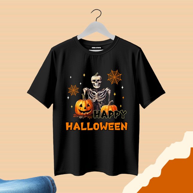 T-shirt Squelette avec citrouille (Créateur téléchargé)