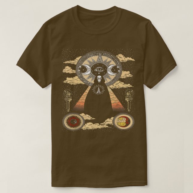 T-shirt Squelette Baphomet Satan Sigil de Baphomet Satan G (Design devant)