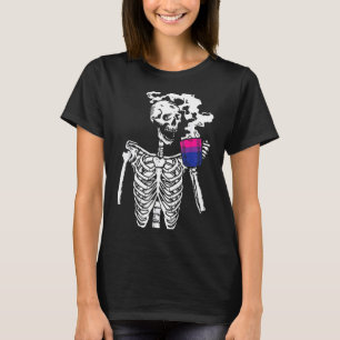 T-shirt Squelette Boire Café Gay pride Crâne Lgbt