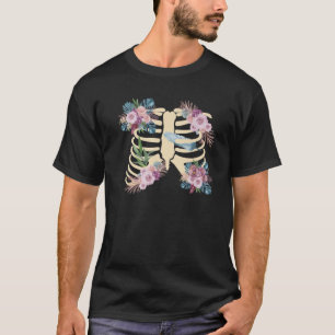T-shirt Squelette botanique Cottagecore humain Rib Boho Wi