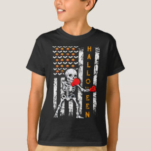 T-shirt Squelette Boxe Halloween Boxeur Kickboxing Mma Éta