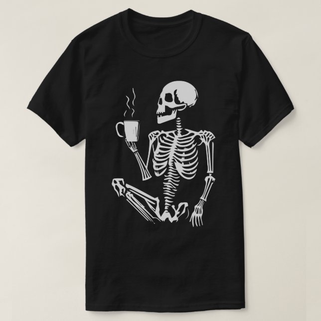 T-shirt squelette café 1 (Design devant)