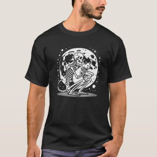 T-shirt Squelette Chat Crâne Kitty Cute Goth Halloween Cos