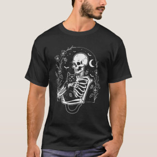 T-shirt Squelette Chat Kitten Lover Grumpy Crâne Propriéta