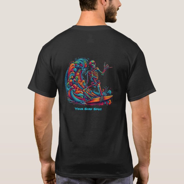 T-shirt Squelette coloré Surfer (Dos)