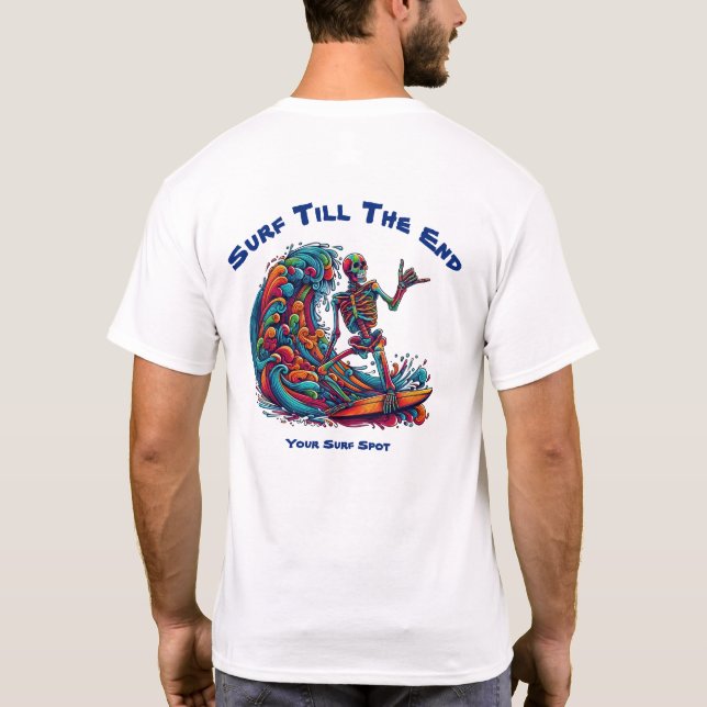 T-shirt Squelette coloré Surfer (Dos)
