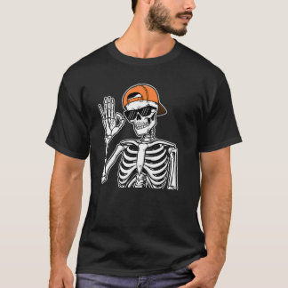 T-shirt Squelette cool avec Casquette orange | Halloween h