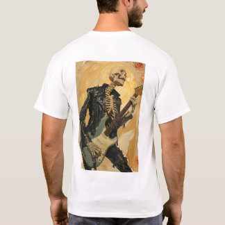 T-shirt Squelette cool en Veste en Cuir Noir Jouer Graphiq