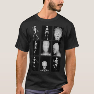 T-shirt squelette Crâne corps humain XRAYS anatomie Collag