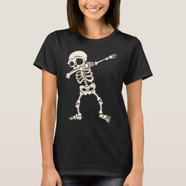 T-shirt Squelette Dabbing Drôle Halloween Monster (Devant)