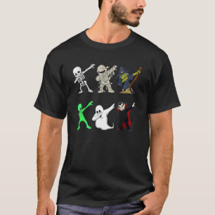 T-shirt Squelette Dabbing Et Monstres Halloween Dracula Bo