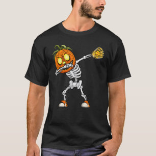 T-shirt Squelette Dabbing Joueur de Softball Receveur Lanc