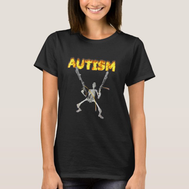 T-shirt Squelette d'autisme Drôle Spécifiquement Étrange (Devant)