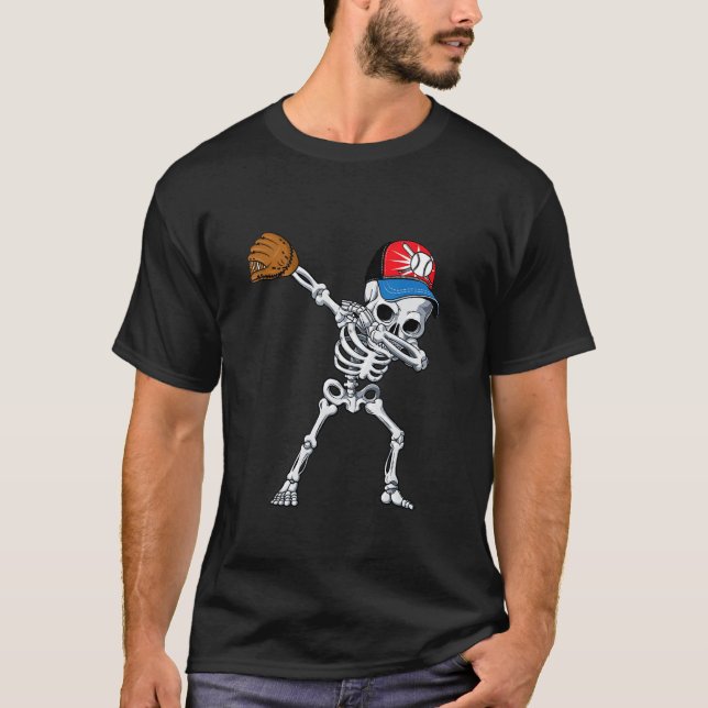 T-shirt Squelette de baseball en train de dabber pour Hall (Devant)