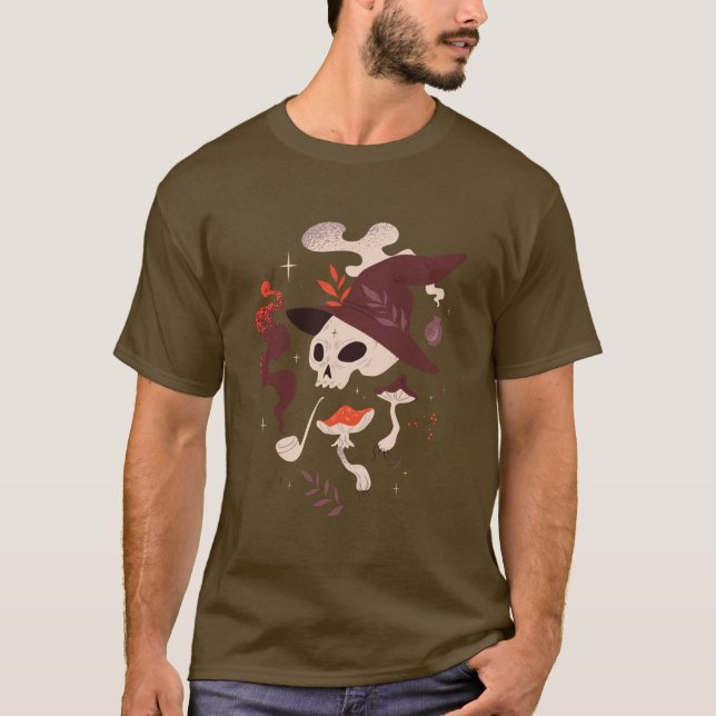 T-shirt Squelette de bois psychédélique (Devant)