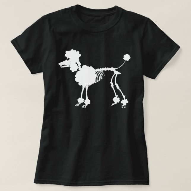 T-Shirt Squelette de Caniche (Design devant)