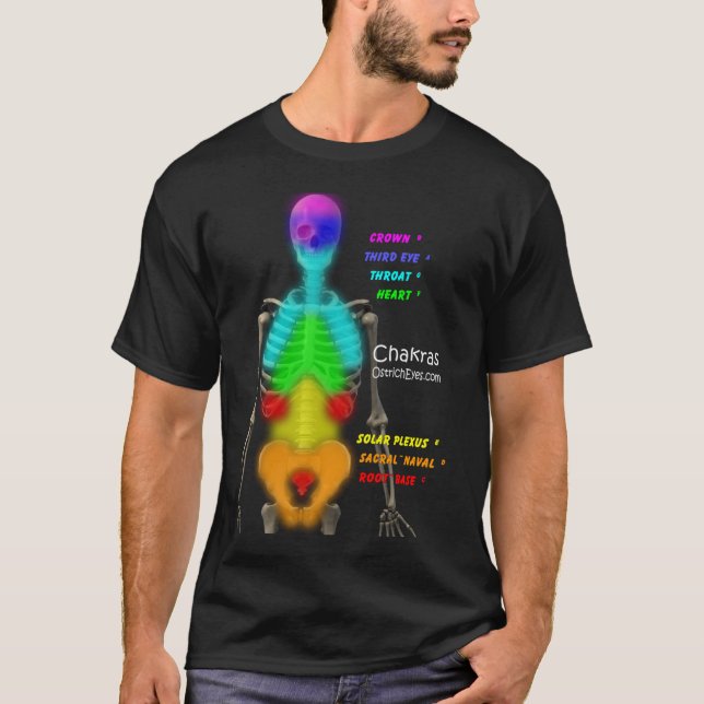 T-shirt Squelette de Chakras (Devant)