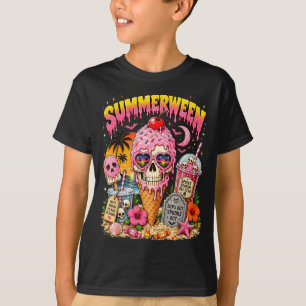 T-shirt Squelette de crâne d'Halloween d'été drôle