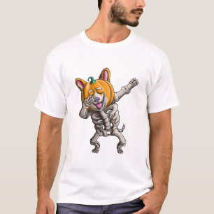 T-shirt Squelette de Dabbing Corgi Mignon Corgi d'Hallowee