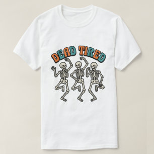 T-shirt Squelette de danse drôle fatigué rétro Halloween