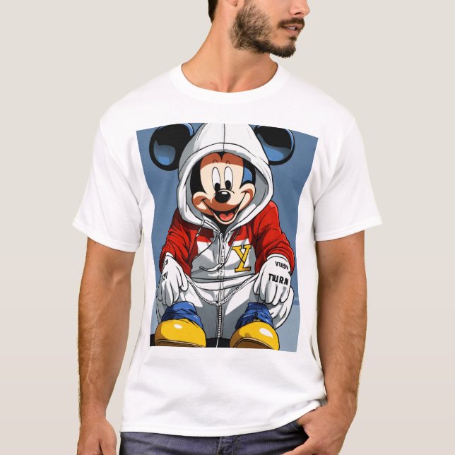 T-shirt squelette de dessin (Devant)