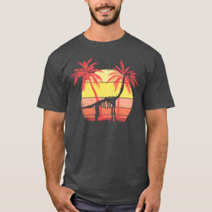 T-shirt Squelette de dinosaure Brachiosaure Coucher de sol