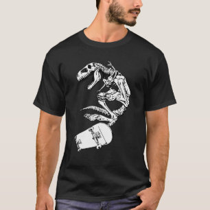 T-shirt squelette de dinosaure Skateboard cool skateboard