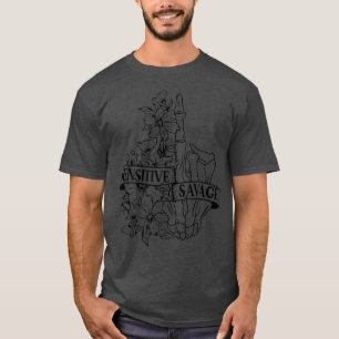 T-shirt Squelette de fleur de saveur sensible mort à l'int