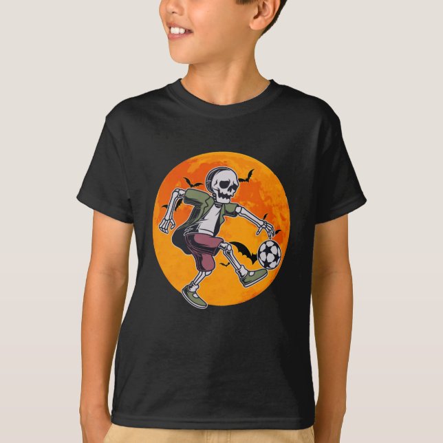 T-shirt Squelette de football - Halloween (Devant)
