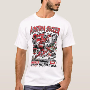 T-shirt Squelette de footballeur d'Autriche Nations Affich