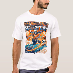T-shirt Squelette de frappeur de jour de match des Pays-Ba
