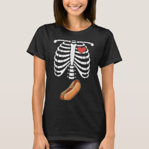 T-shirt Squelette de grossesse Hotdog Bosse du ventre Cage