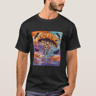 T-shirt Squelette de Halloween en parachutisme