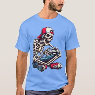 T-shirt Squelette de Halloween joueur de jeu vidéo garçons