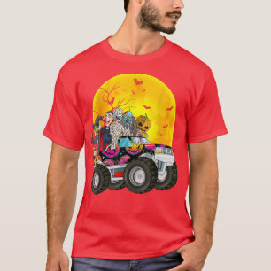 T-shirt Squelette de Halloween Zombie conduisant un camion