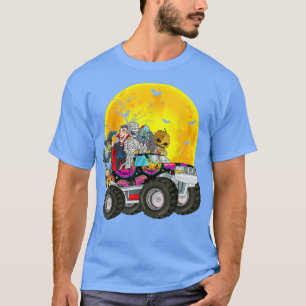 T-shirt Squelette de Halloween Zombie conduisant un camion