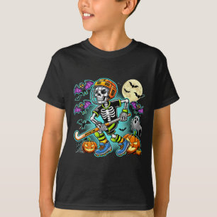 T-shirt Squelette de hockey sur gazon Halloween
