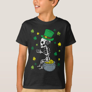 T-shirt Squelette de jeu St Patrick Day Gamer Leprechaun S