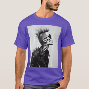 T-shirt Squelette de joueur de punk rock guitare musique H