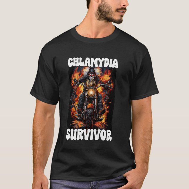 T-shirt Squelette de la charnière de survivant de Chamydia (Devant)