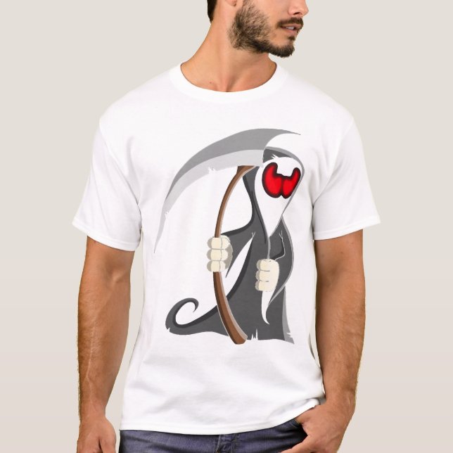 T-shirt squelette de la mort d'Halloween (Devant)