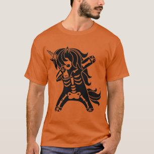T-shirt Squelette de licorne Dabbing Cool Drôle Halloween