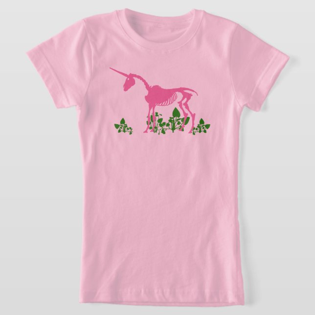 T-shirt Squelette de licorne rose (Poser)