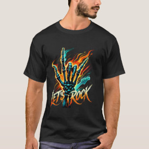 T-shirt Squelette de main graphique Rock And Roll Rockons