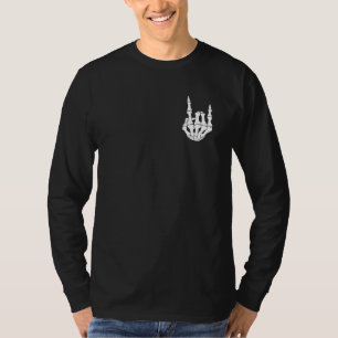 T-shirt Squelette de main rock n roll Panneau Minimaliste